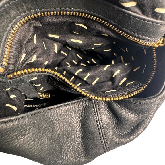 Rebecca Minkoff Black  Hobo Leather Moto Handbag Purse with Dust Cover Bag - Picture 11 of 13